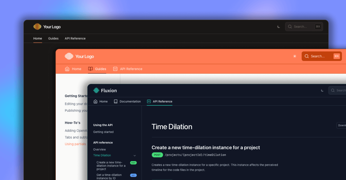 a screenshot of a doctave project with a custom theme