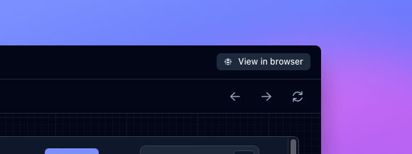 Screenshot of the new "View in browser" button