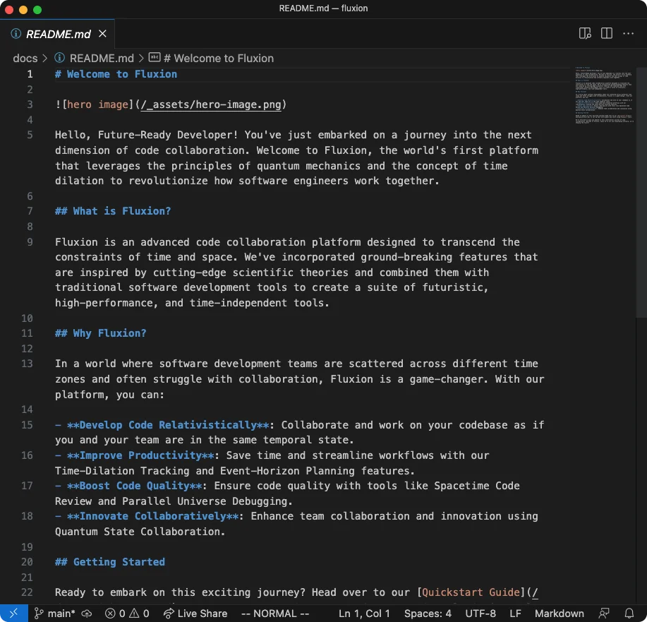 A screenshot of the Visual Studio Code editor with a Markdown file open